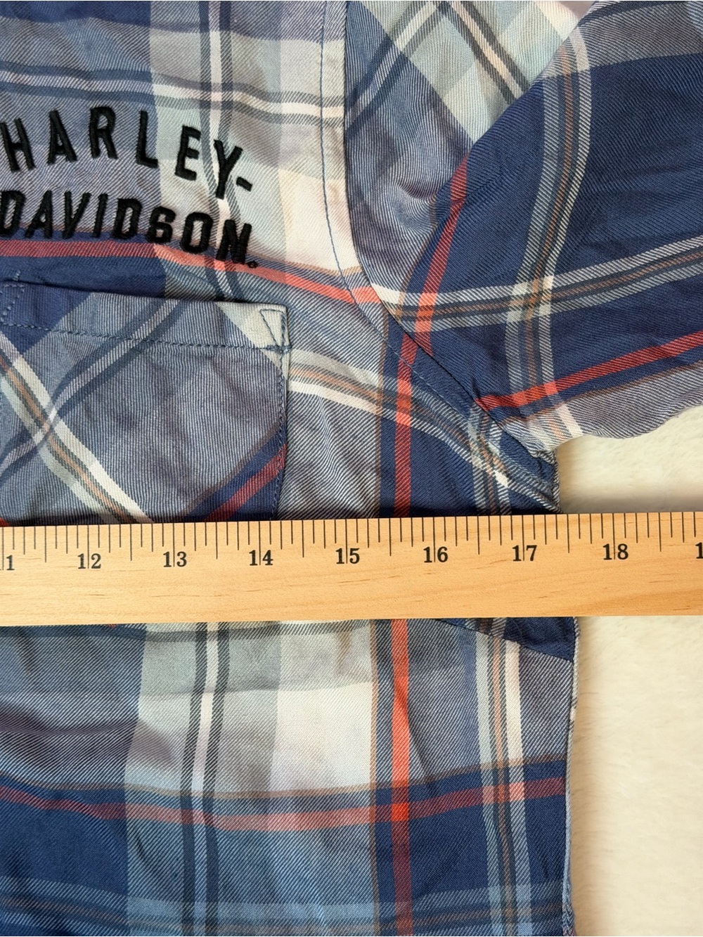 Harley Davidson Plaid Button Up Shirt Womens Small Embroidered Y2K - Picture 5 of 8